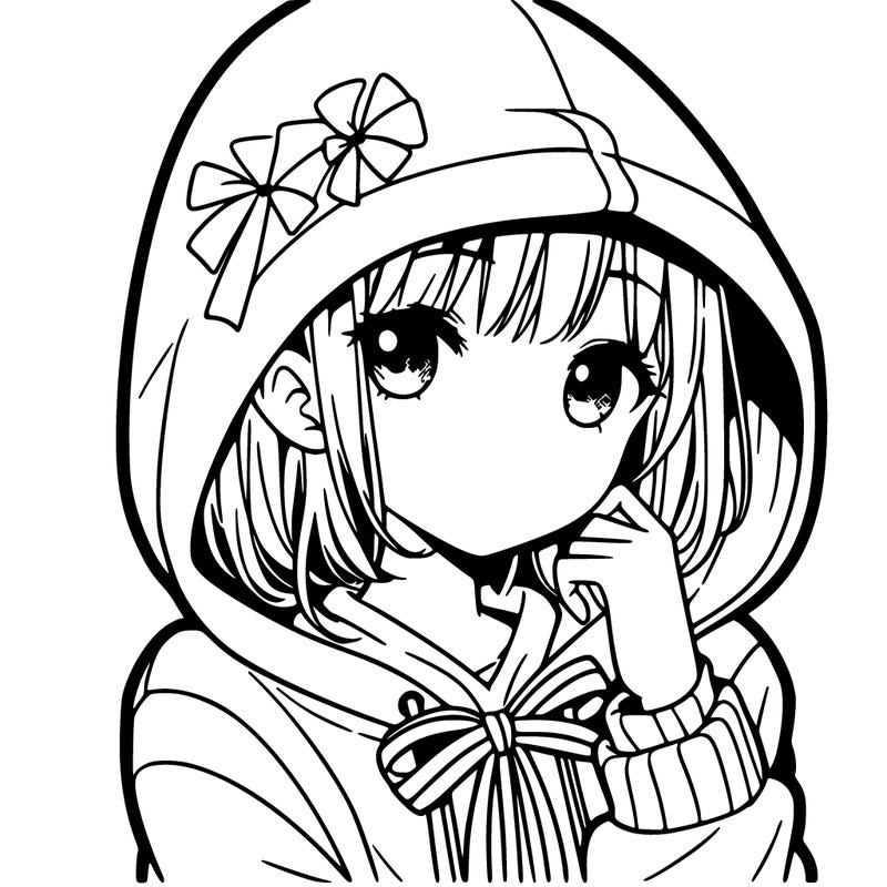 girl with hoodie manga