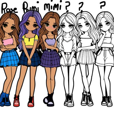 a group of girls realistic