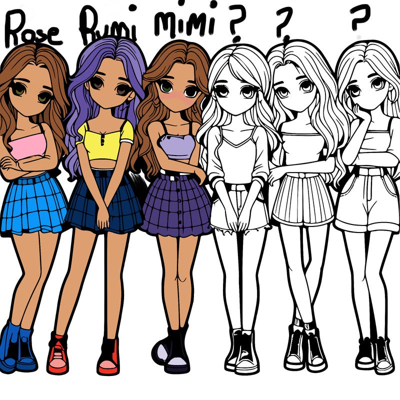 a group of girls realistic