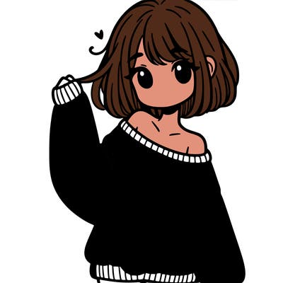 girl in baggy sweater hanging off her shoulder