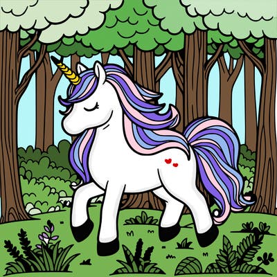 unicorn in the forest