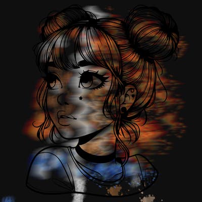 realistic girl with spacebuns