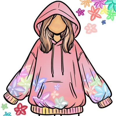 girl in oversized hoodie