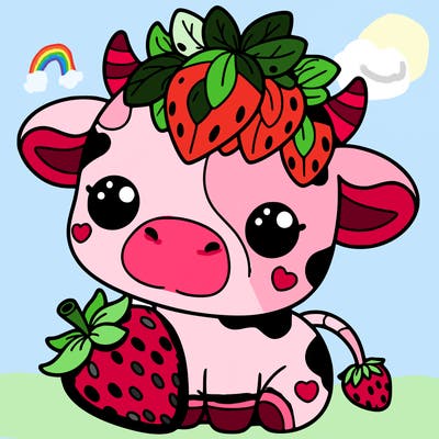 cute strawberry cow