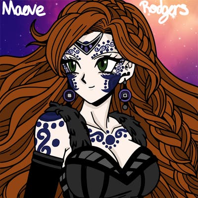 dbz anime female viking, beautiful, long hair