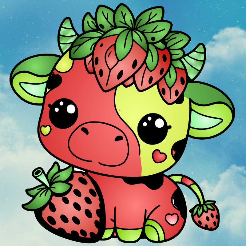 cute strawberry cow