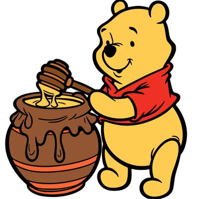 pooh bear with honey