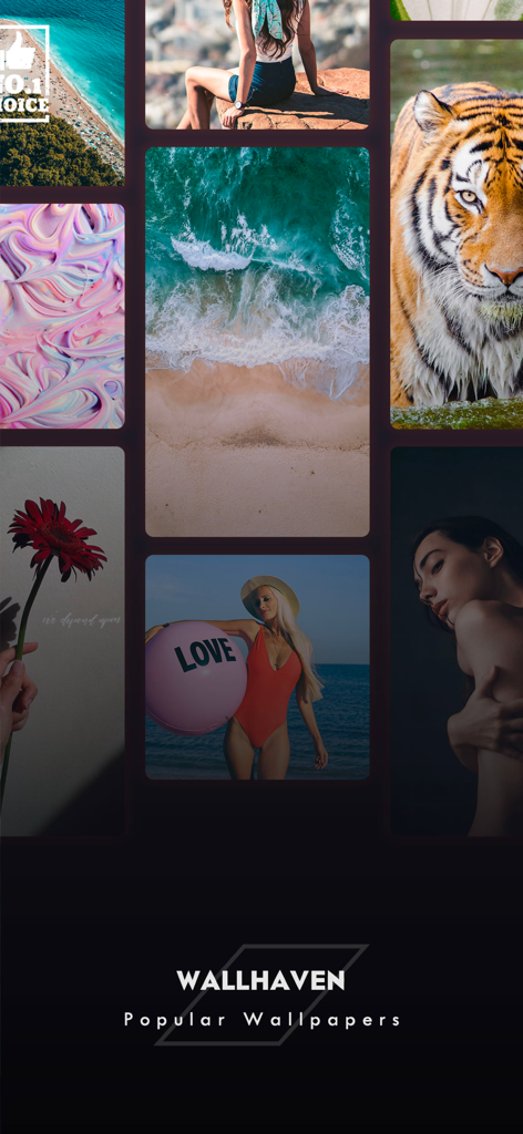 Wallhaven - Awesome Wallpapers - Un collage de populares fondos de pantalla HD de la aplicación Wallhaven