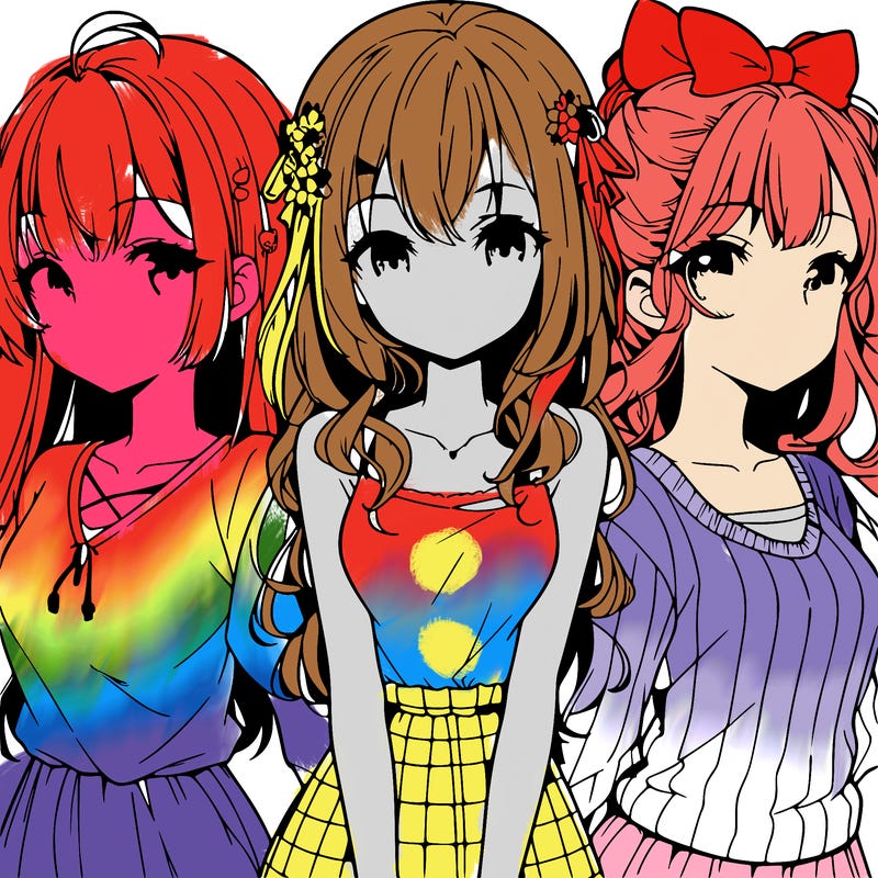 three girls anime