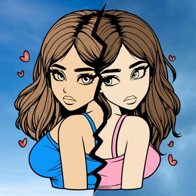 realistic girl split