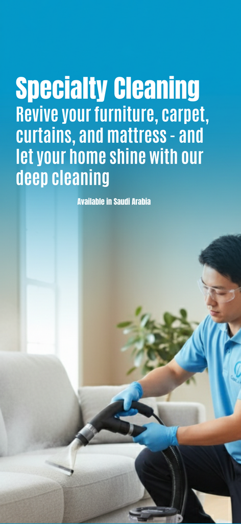 CleanLine - A professional cleaner using specialized equipment to deep clean a white fabric sofa.