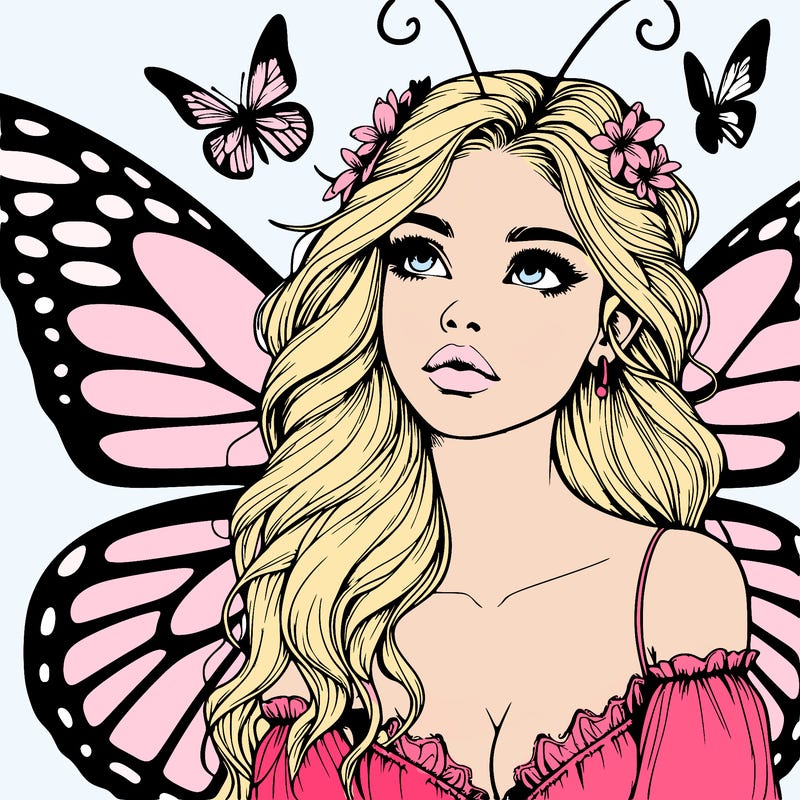 butterfly fairy realistic girl