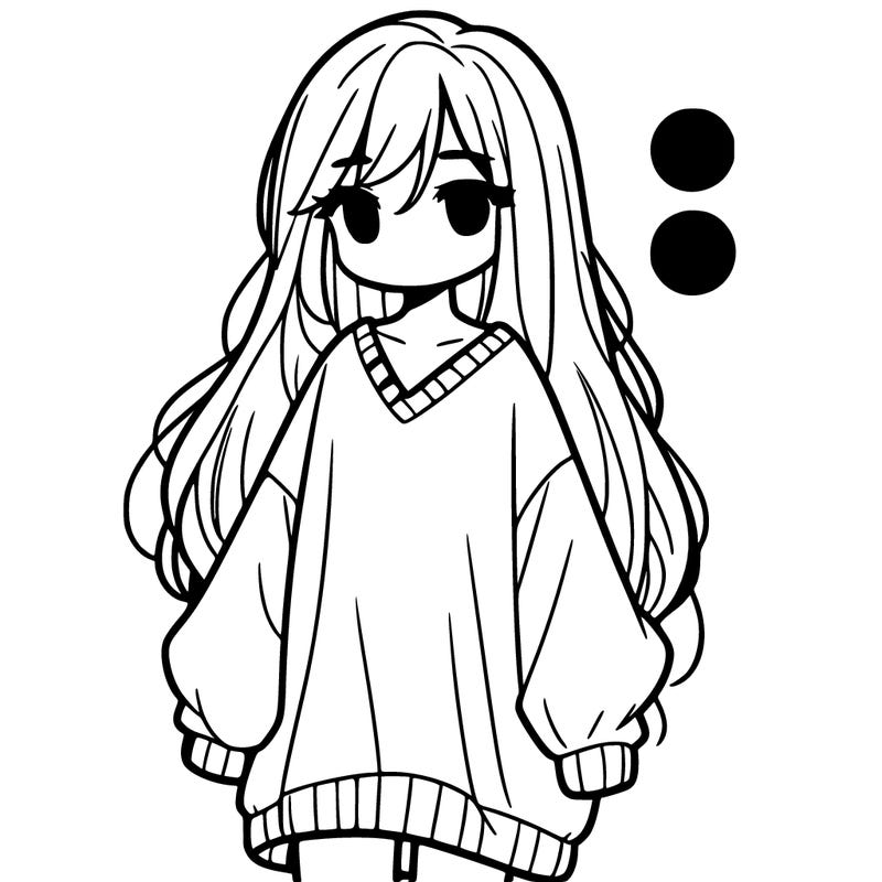 girl wearing a oversized shirt and long hair