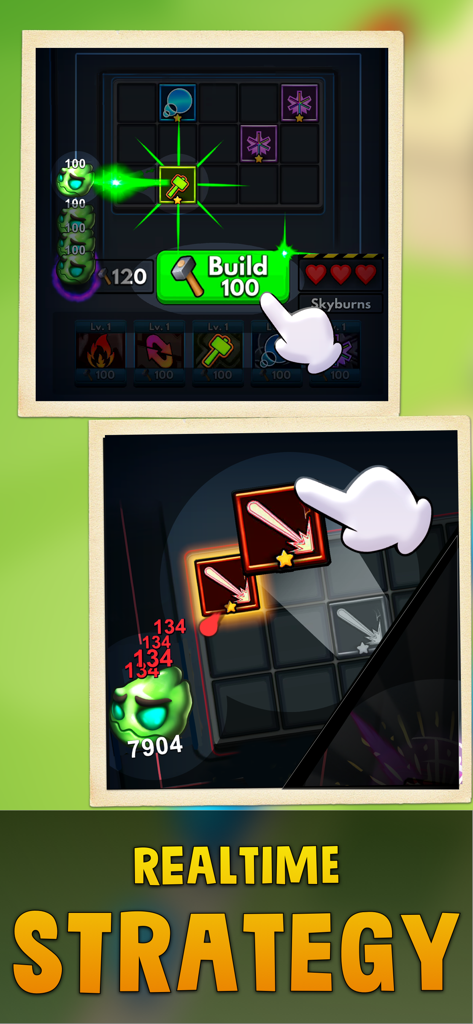 Merge Clash: Tower Defense - A gameplay preview of Merge Clash showing tower building and merging mechanics in a real-time strategy match.