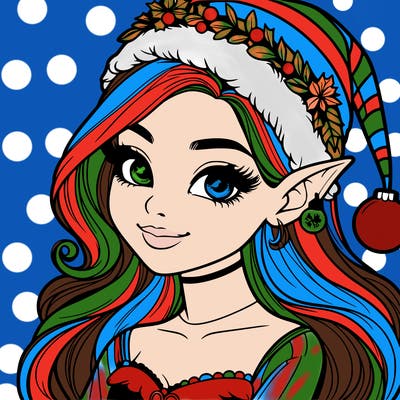 christmas girl elf realistic