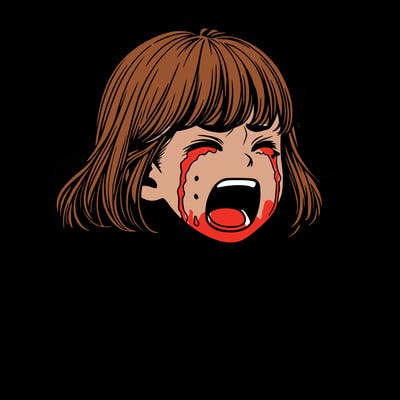 realistic girl crying and yelling