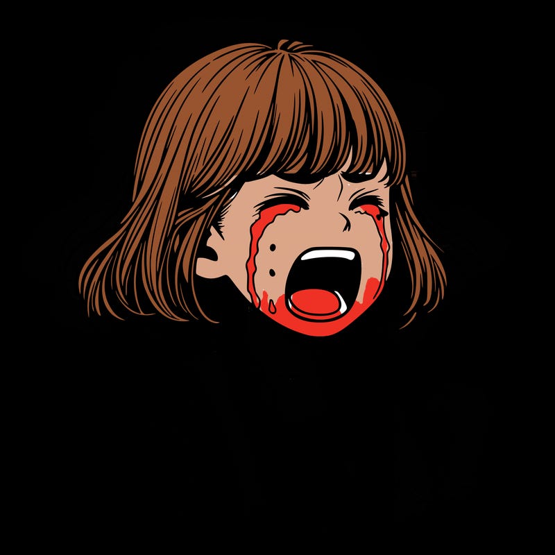 realistic girl crying and yelling