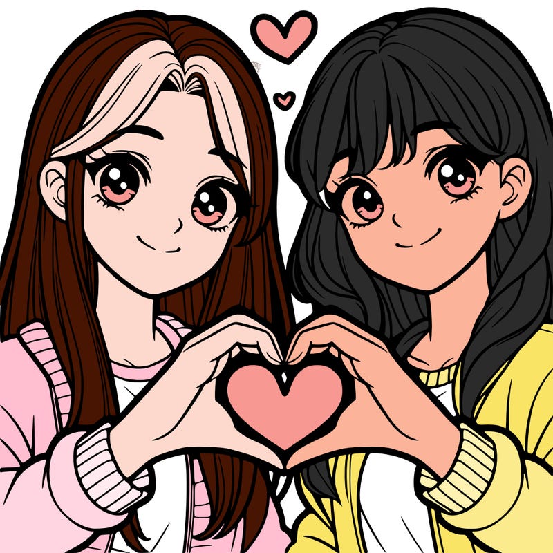 girls making heart with their hands