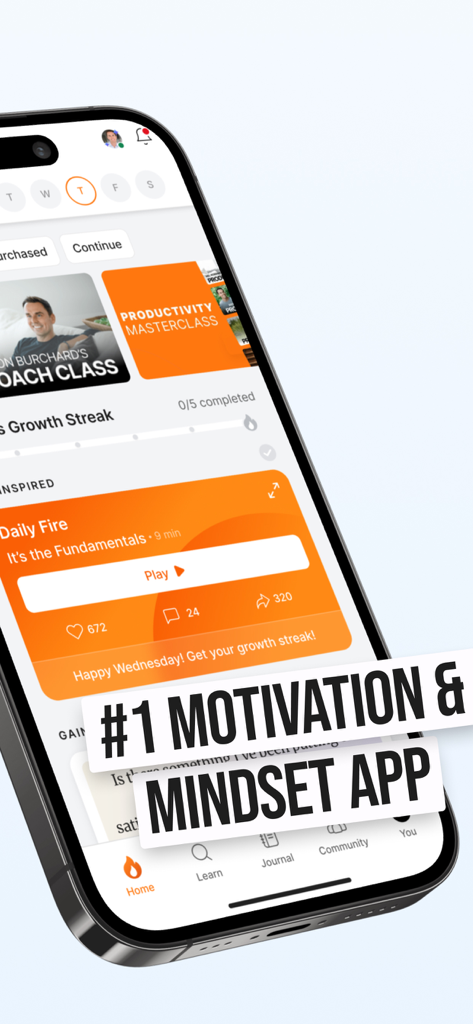 GrowthDay: Daily Mindset Coach - GrowthDay daily mindset coach app interface for productivity and motivation