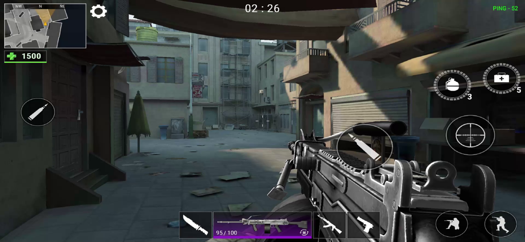 Modern Gun: Shooting War Games - A first person shooter view of an urban battlefield in Modern Gun