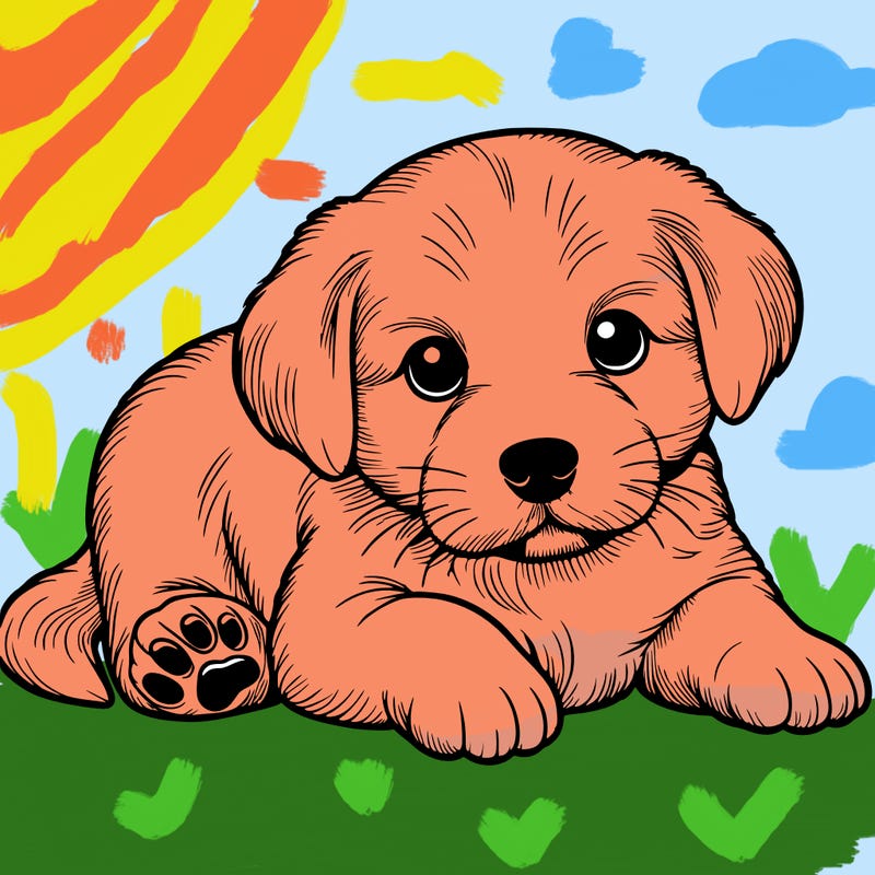 a cute realistic puppy