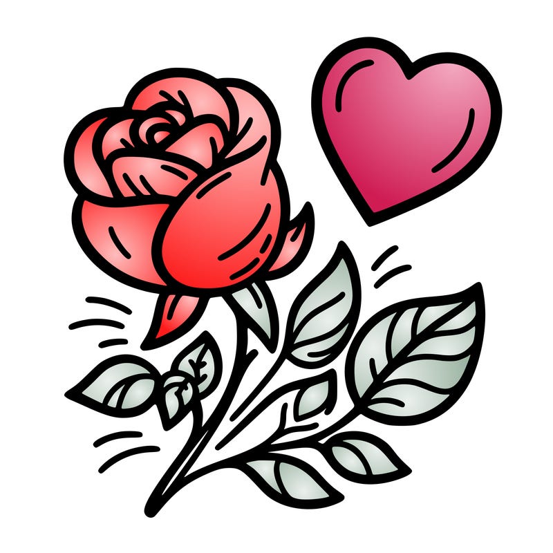 rose and heart