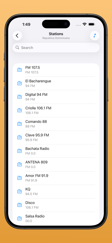 Radio FM & AM Streaming - Lista de estaciones de radio de la República Dominicana en la aplicación eRadios.