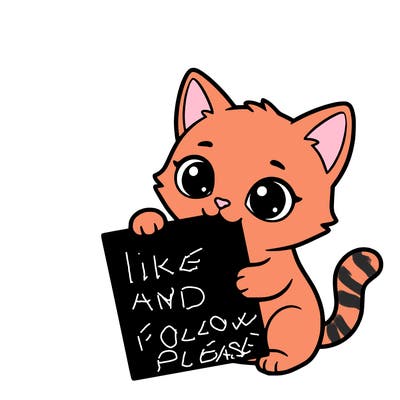 a small cat with a blank sheet of paper in its hand. the cat is sooooooo cute!