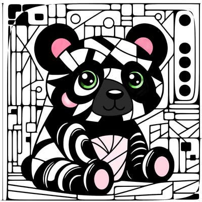 panda painting a large picasso painting