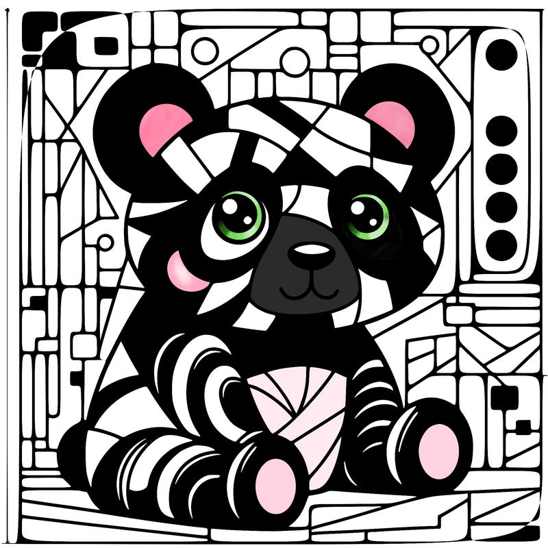 panda painting a large picasso painting