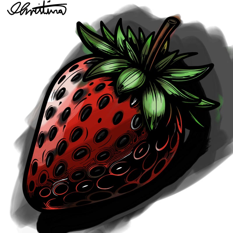 realistic strawberry