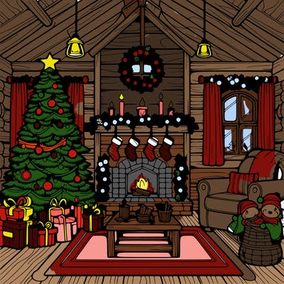 christmas house interior