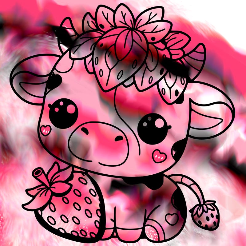 cute strawberry cow