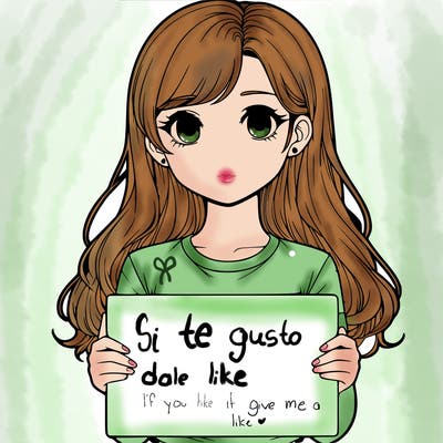 realistic girl holding a sign