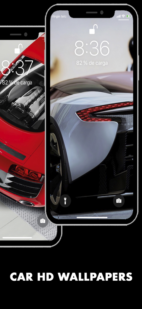 Car HD Wallpapers Collection - Two iPhones displaying high resolution supercar wallpapers on their lock screens