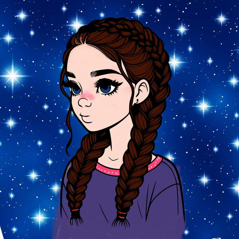 realistic girl with braids