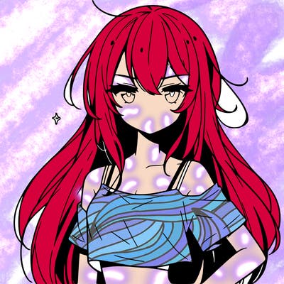 a cool anime girl with a crop top with long hair