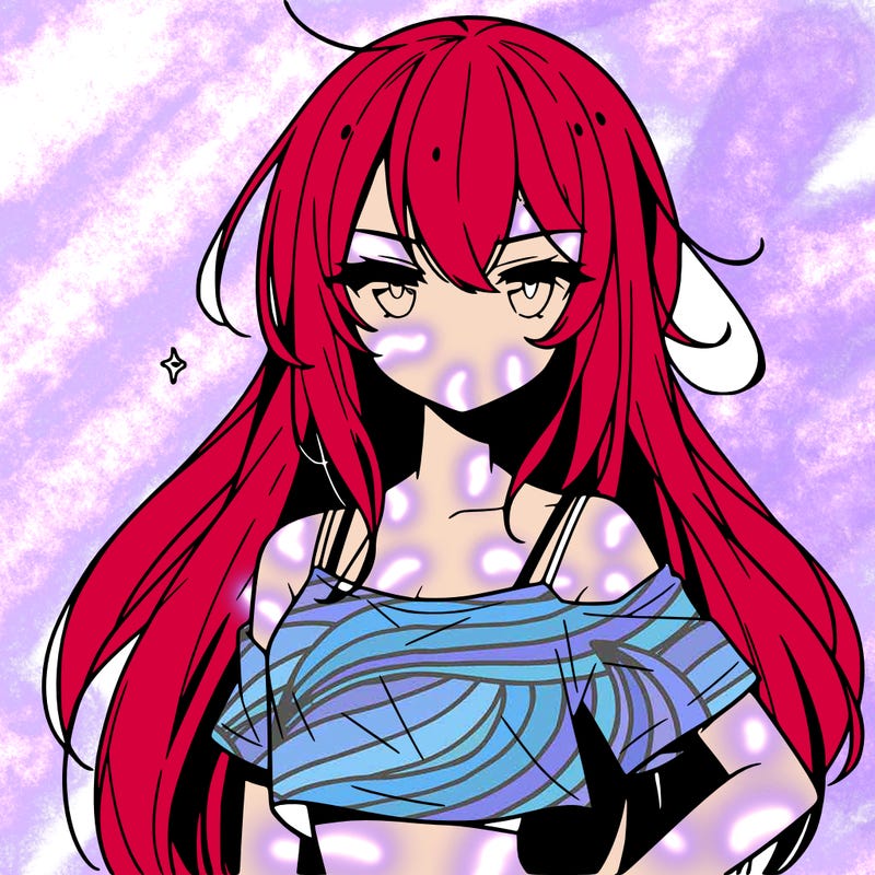 a cool anime girl with a crop top with long hair