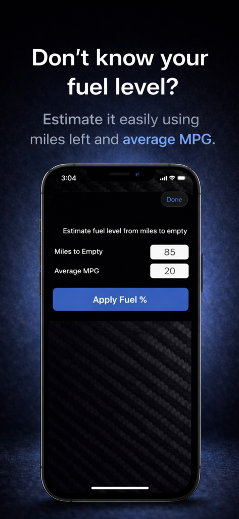 Hampton E85 Mix Calculator - Hampton E85 Mix Calculator fuel level estimation feature using miles to empty and average MPG