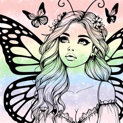 butterfly fairy realistic girl