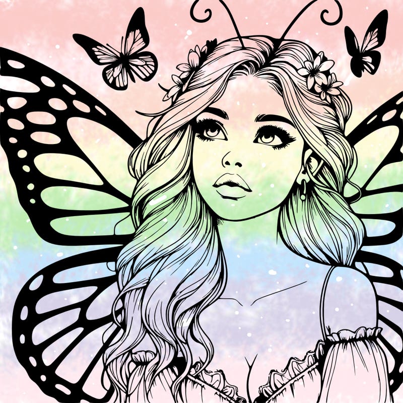 butterfly fairy realistic girl