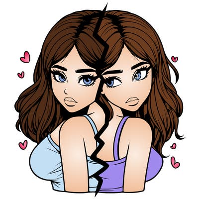 realistic girl split
