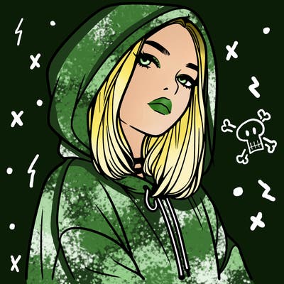 a realistic girl in a hoodie