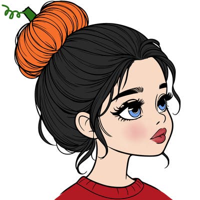 realistic girl with bun