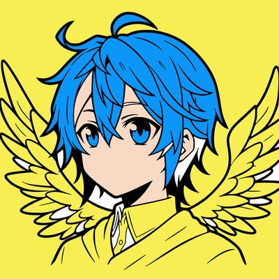 anime boy with wings