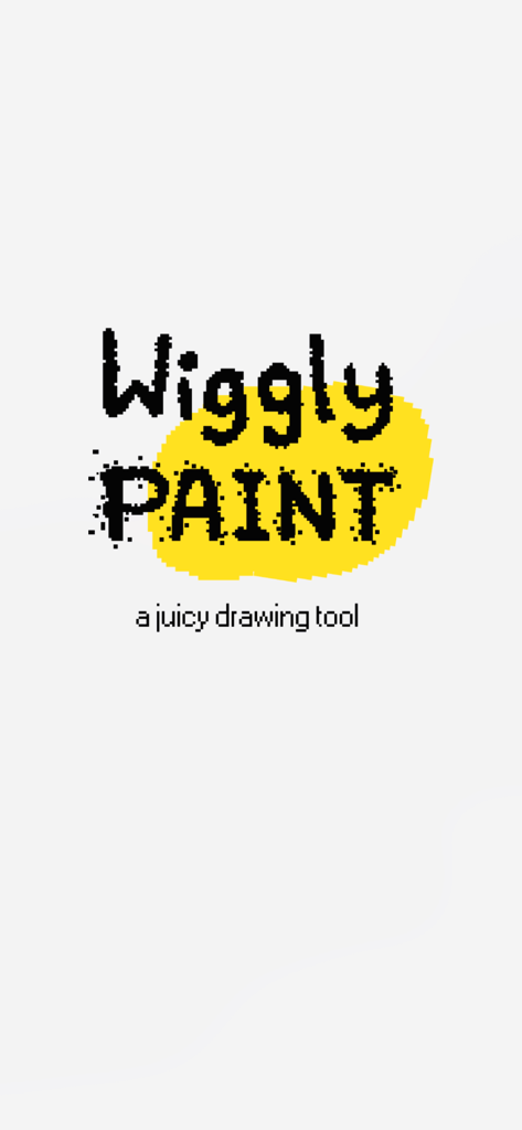 Wiggly Paint app logo with juicy drawing tool tagline