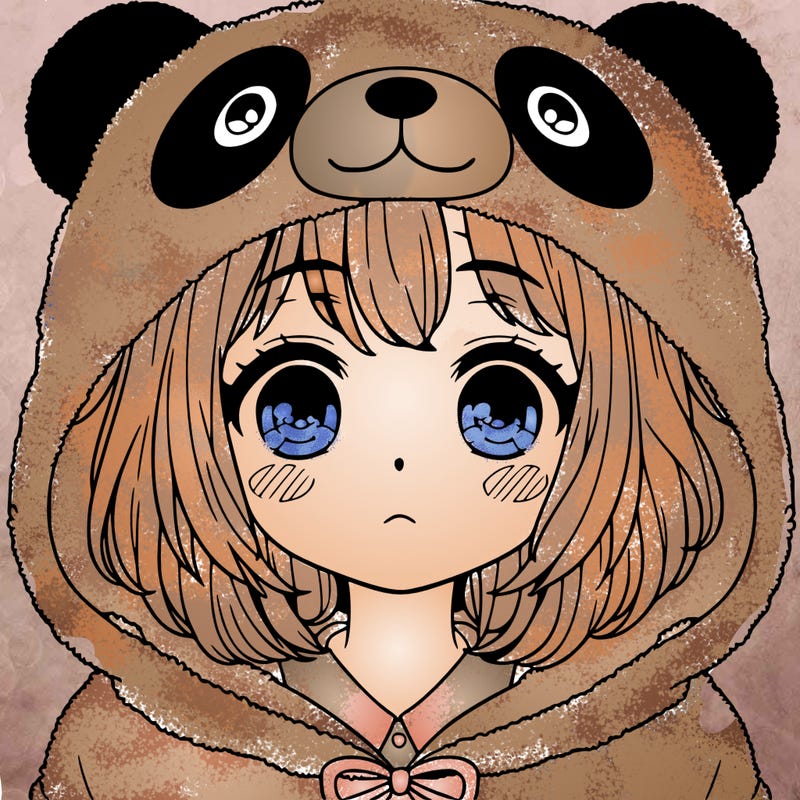a girl in a panda hood