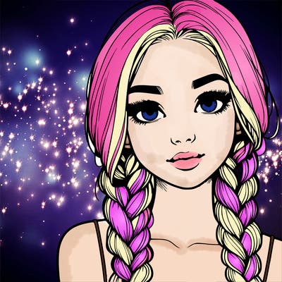 realistic girl with braids