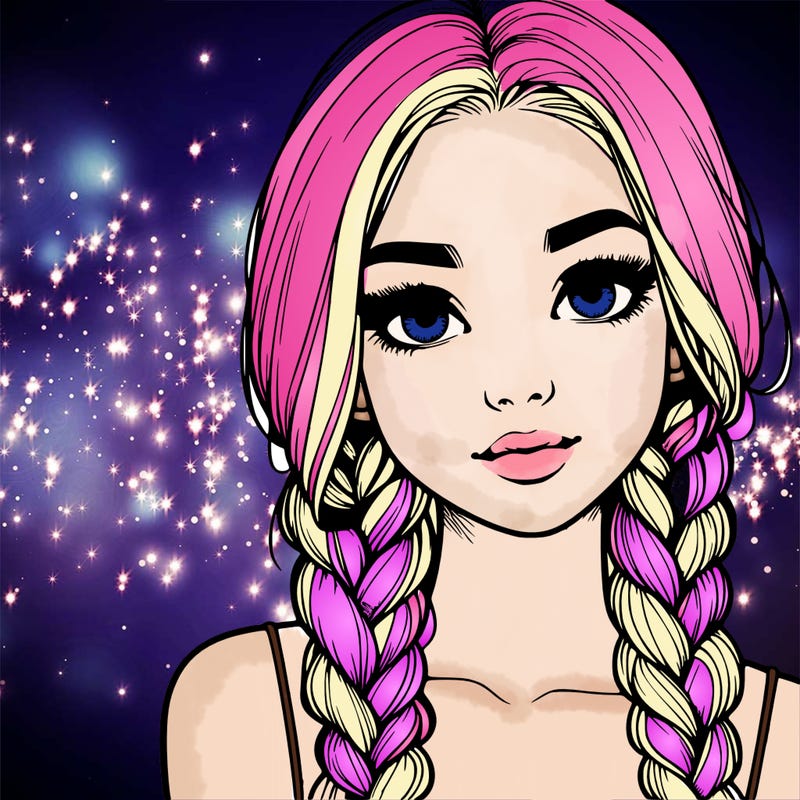 realistic girl with braids