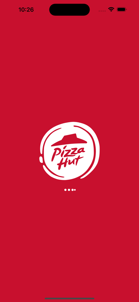 Pizza Hut - Mongolia - Pizza Hut Mongolia mobile app splash screen featuring the brand logo on a solid red background